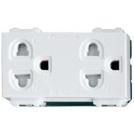 Ổ cắm đôi có màn che và dây nối đất WEV1582 Panasonic Ổ cắm đôi có màn che và dây nối đất WEV1582 Panasonic